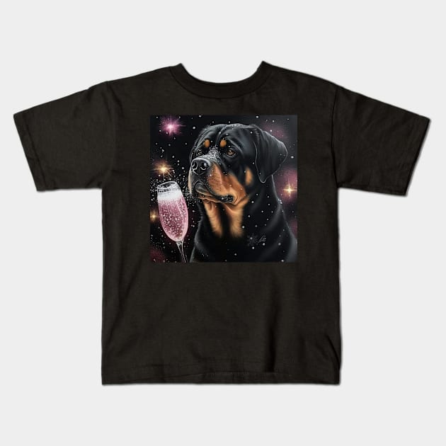 Celebrating Rottweiler Kids T-Shirt by Enchanted Reverie